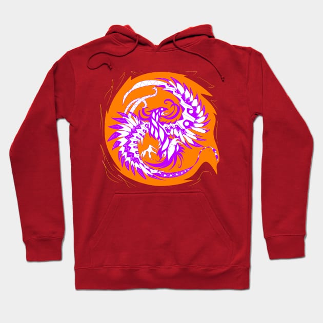 phoenix in pink flames ecopop pattern Hoodie by jorge_lebeau